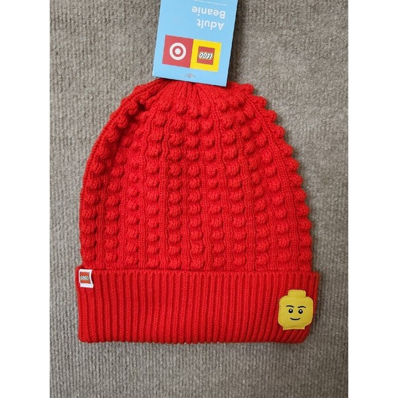 LEGO Target Collection Minifigure Patch Beanie Hat Adult Size Red NEW - Picture 2 of 5